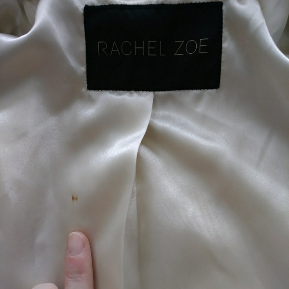 2xHP! Rachel Zoe Creme/Brn Leather Faux Fur Jacket - Picture 7 of 8